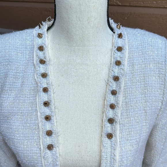 Lovers & Friends x BECAUSE IM ADDICTED En Vogue Studded Jacket in Cream Size XS - Picture 2 of 11